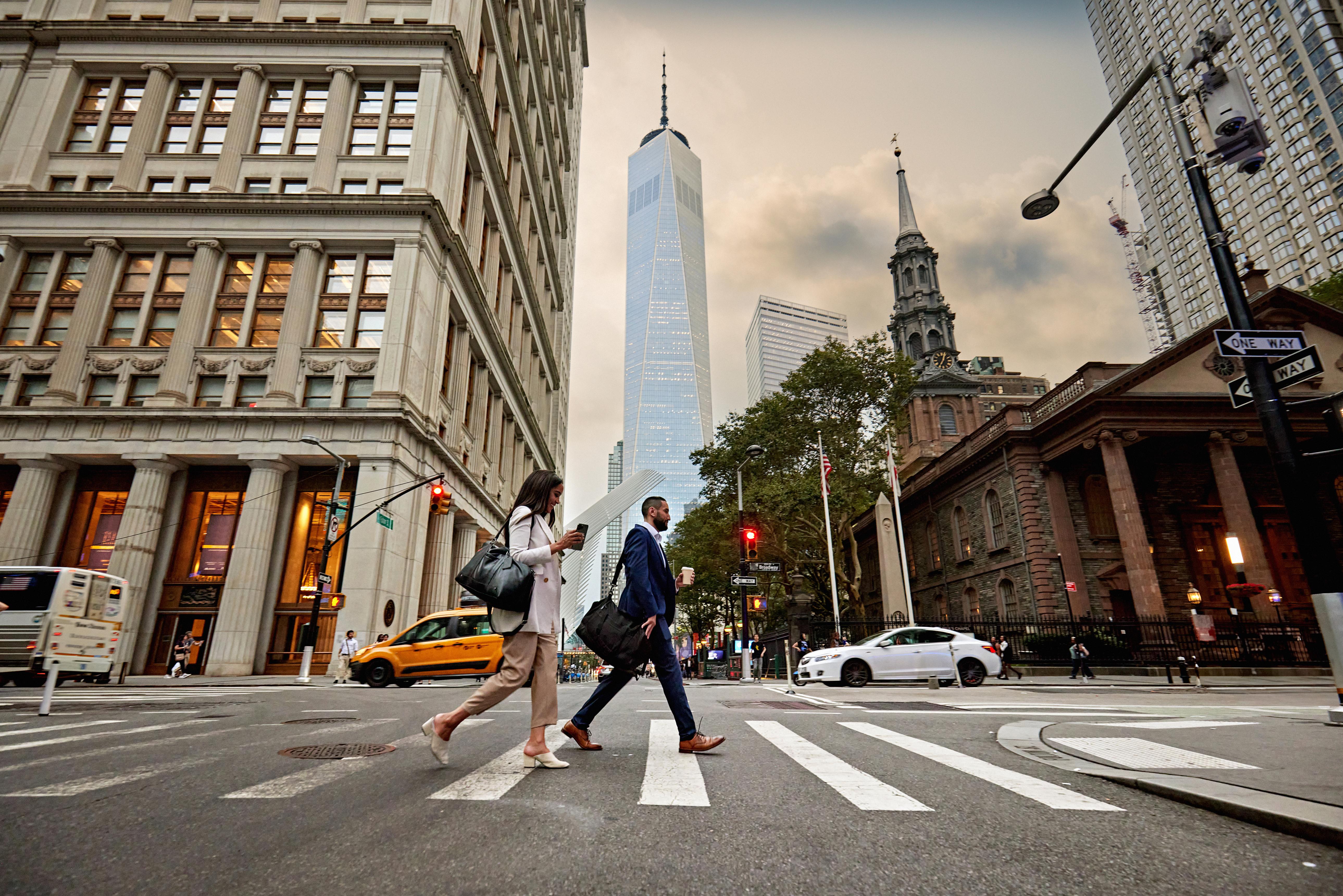 Manhattan street scene in New York